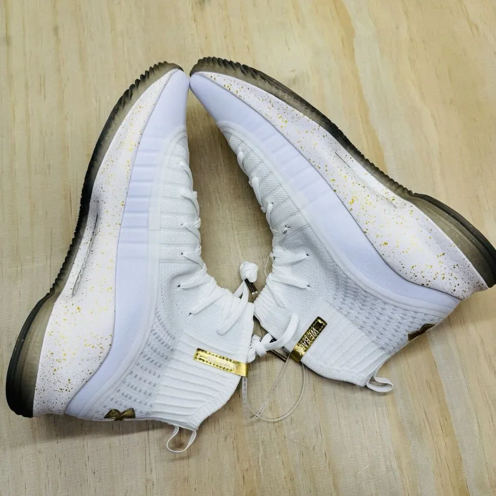 NEW Under Armour Curry 4 Retro White Gold Basketball Shoes Men Sz 12 1298306-111